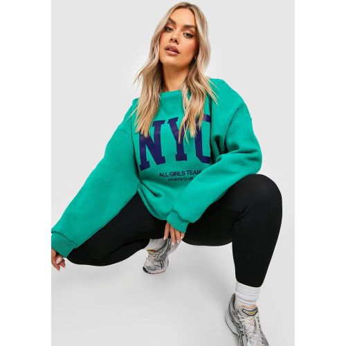 Grande Taille - Sweat Oversize Universitaire N.Y.C - 44 - boohoo - Modalova