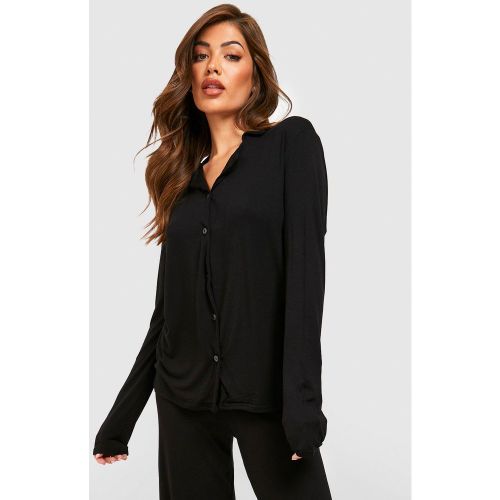 Pyjama En Jersey Avec Chemise Boutonnée À Manches Longues - 34 - boohoo - Modalova