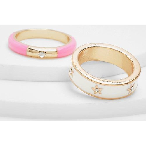 Lot De 2 Bagues Colorées - S/M - boohoo - Modalova