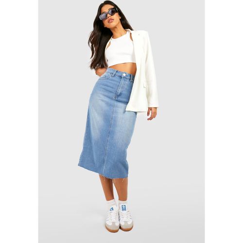Tall" - Jupe Mi-Longue En Jean Taille Haute - 38 - boohoo - Modalova