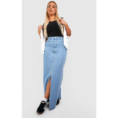 Grande Taille - Jupe Longue Fendue En Jean - 44 - boohoo - Modalova