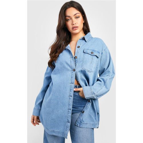 Grande Taille - Chemise Oversize Surteinte En Jean - 44 - boohoo - Modalova