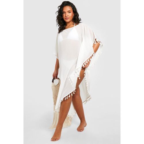 Grande Taille - Tunique De Plage Asymétrique À Pompons - 46 - boohoo - Modalova