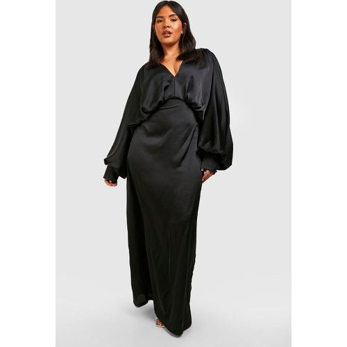 Grande Taille - Robe Longue Satinée Décolletée - 56 - boohoo - Modalova