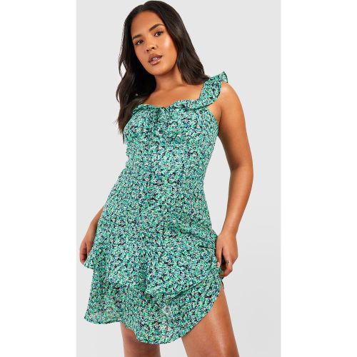 Grande Taille - Robe Patineuse Fleurie - 48 - boohoo - Modalova