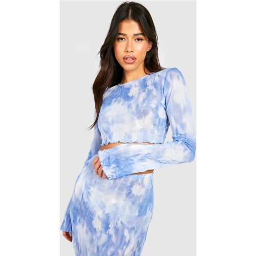Tall" - Crop Top Tie Dye En Mesh - 40 - boohoo - Modalova
