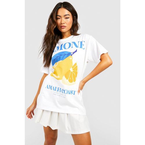 T-Shirt Oversize Imprimé Citron - M - boohoo - Modalova