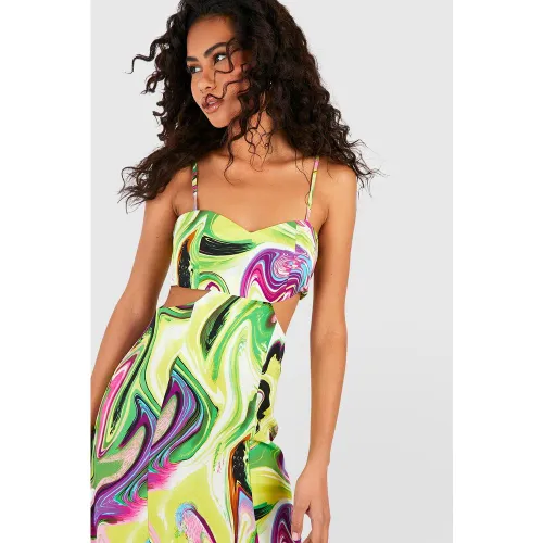 Robe Nuisette Marbrée Découpée - 44 - boohoo - Modalova