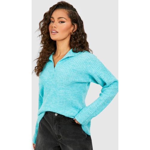 Pull Côtelé À Col Polo - S - boohoo - Modalova