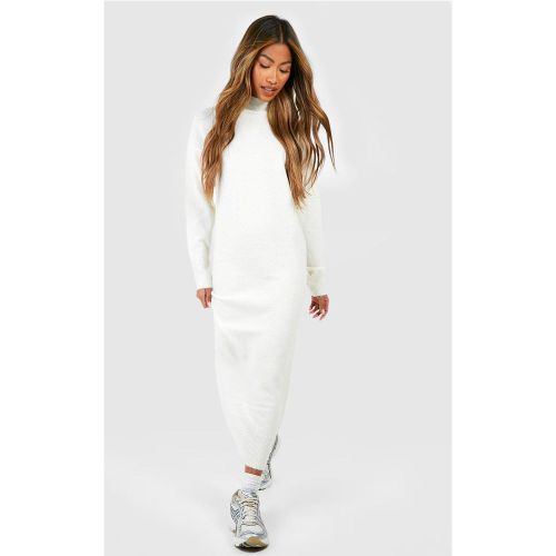 Robe Pull Mi-Longue En Maille Douce - Blanc Écru - 38, Blanc Écru - boohoo - Modalova