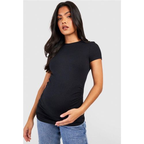 Maternité - T-Shirt De Grossesse Côtelé - 36 - boohoo - Modalova