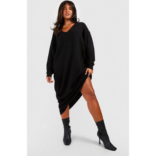 Grande Taille - Robe Longue Ample En Maille Douce - 46 - boohoo - Modalova