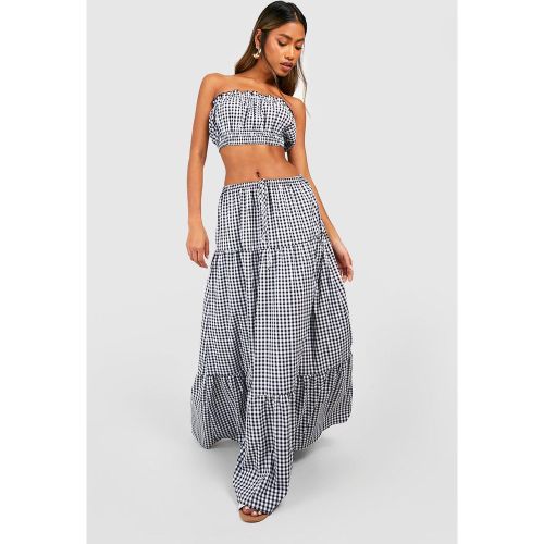 Ensemble Imprimé Vichy Avec Bandeau Et Jupe Longue - 34 - boohoo - Modalova