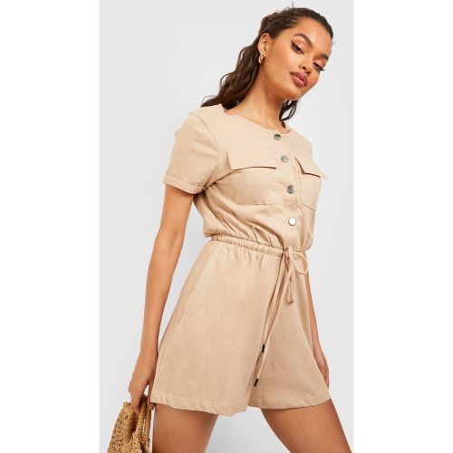Combishort Ample Noué Et Boutonné - S - boohoo - Modalova