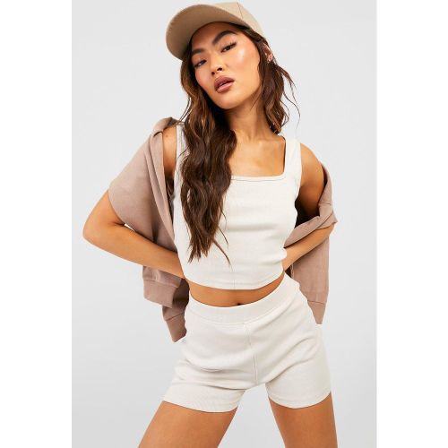 Ensemble Côtelé Avec Crop Top Et Short - S - boohoo - Modalova