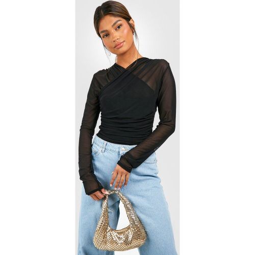 Body Croisé En Mesh - 36 - boohoo - Modalova
