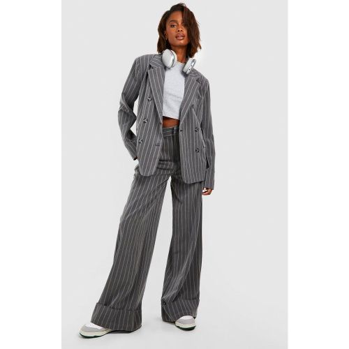Pantalon De Costume Large À Rayures Fines - 36 - boohoo - Modalova