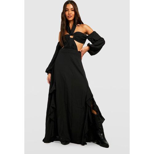 Robe Longue Dos Nu À Découpes - boohoo - Modalova