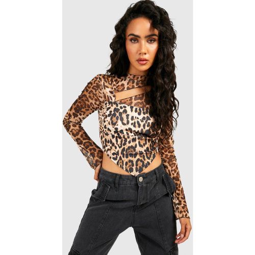 Top Léopard En Mesh - 38 - boohoo - Modalova
