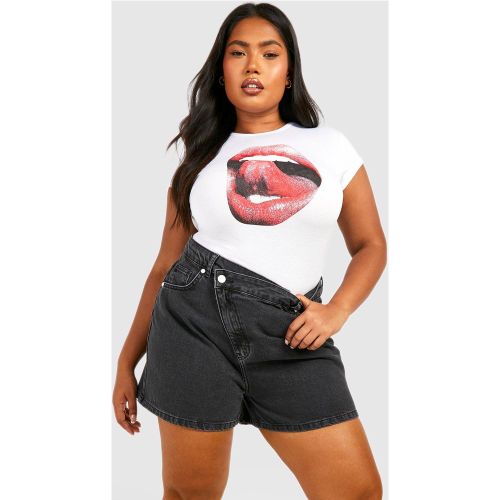 Grande Taille - T-Shirt Imprimé À Manches Capées - 46 - boohoo - Modalova