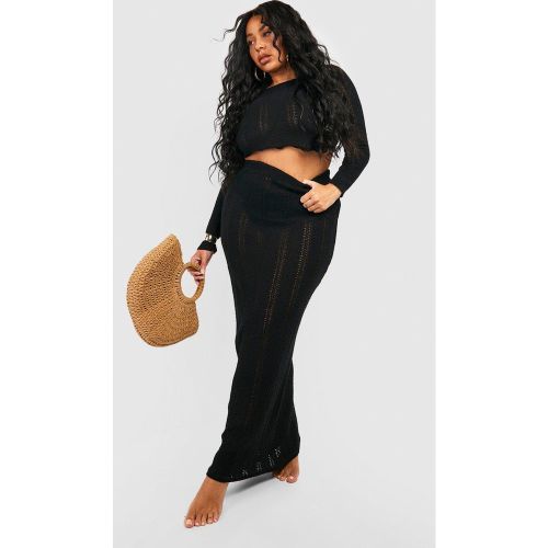 Grande Taille - Ensemble De Plage En Crochet Avec Top Et Jupe Longue - 50 - boohoo - Modalova