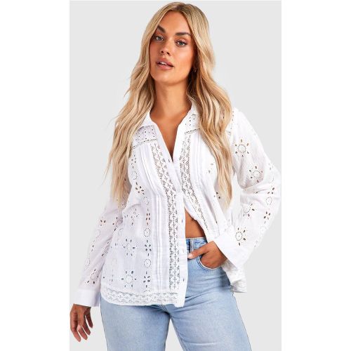 Grande Taille - Chemise Oversize Brodée - 46 - boohoo - Modalova