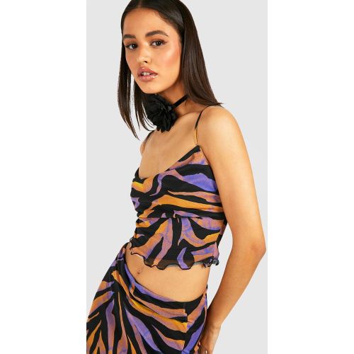 Débardeur Zébré En Mesh - 38 - boohoo - Modalova