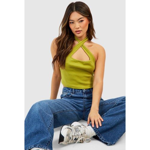 Crop Top Côtelé Dos Nu - 36 - boohoo - Modalova