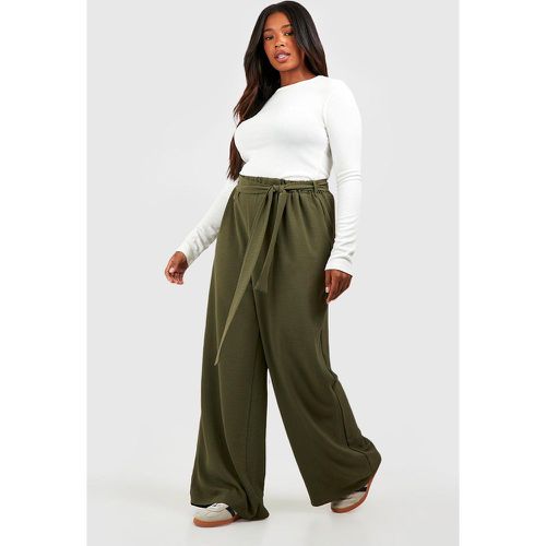 Grande Taille - Pantalon Large Texturé À Ceinture - 46 - boohoo - Modalova