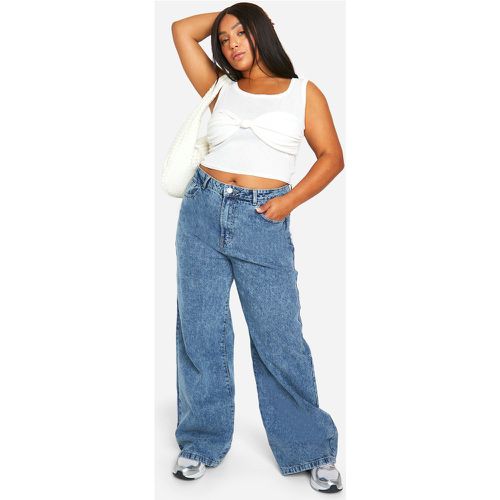 Grande Taille - Jean Large Basique Taille Haute - 44 - boohoo - Modalova