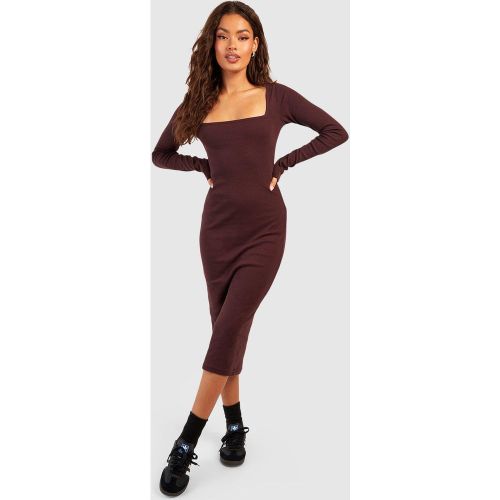 Robe Mi-Longue Basique À Col Carré - 40 - boohoo - Modalova