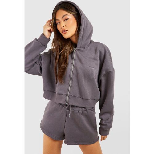 Sweat À Capuche Court Zippé - S - boohoo - Modalova