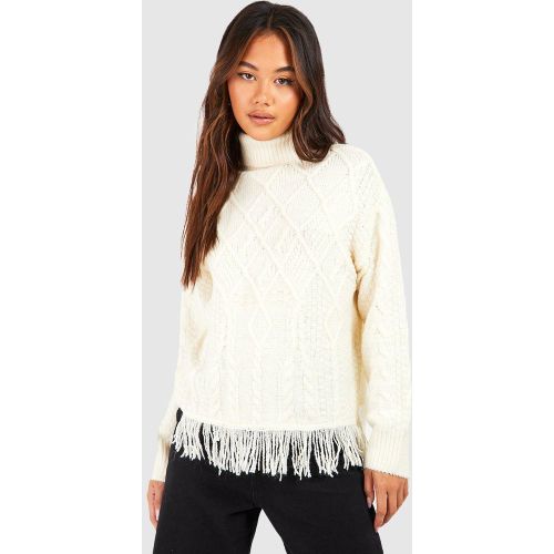 Pull En Maille Torsadée À Col Roulé - S - boohoo - Modalova