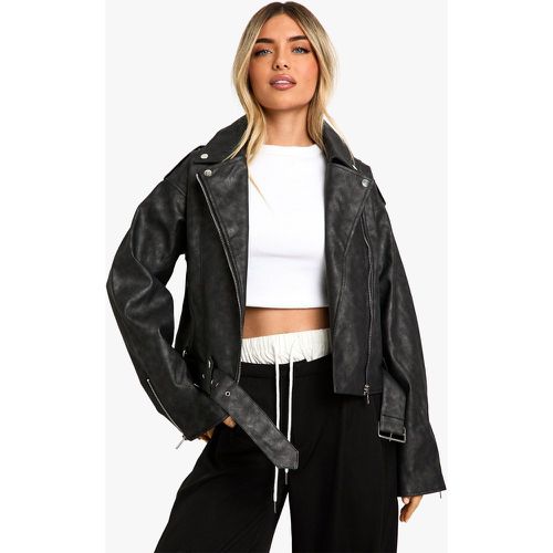 Veste Biker Effet Vintage - 36 - boohoo - Modalova