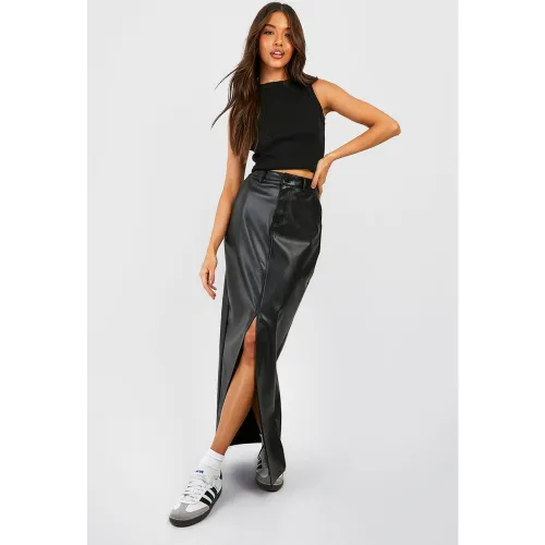 Jupe Longue Fendue Taille Haute - 38 - boohoo - Modalova