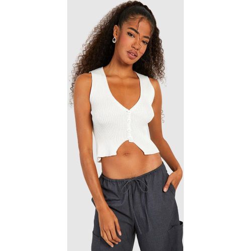 Gilet De Tailleur En Maille Côtelée - S - boohoo - Modalova