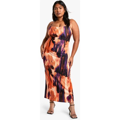 Grande Taille - Robe Longue Imprimée Plissée - 46 - boohoo - Modalova