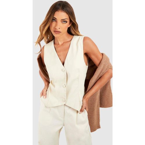 Gilet De Tailleur Sans Manches - Blanc Écru - 34, Blanc Écru - boohoo - Modalova