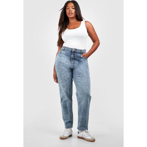 Grande Taille - Jean Mom Délavé Taille Haute - 48 - boohoo - Modalova