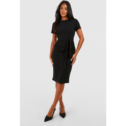 Robe Mi-Longue Plissée En Jersey À Ceinture - 36 - boohoo - Modalova