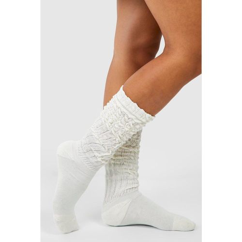 Chaussettes En Maille - Blanc Écru - One Size, Blanc Écru - boohoo - Modalova