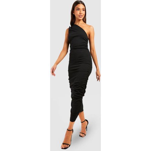 Robe Longue Asymétrique Froncée - 36 - boohoo - Modalova
