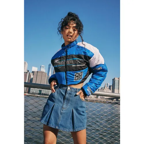 Mini-Jupe Plissée En Jean - 42 - boohoo - Modalova