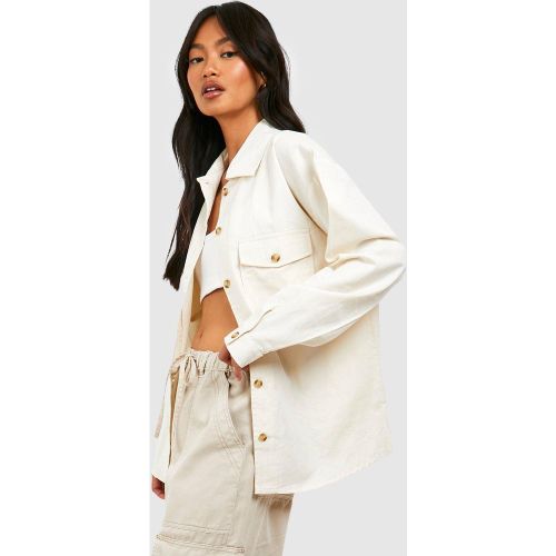 Chemise Utilitaire À Manches Longues - Blanc Écru - 34, Blanc Écru - boohoo - Modalova