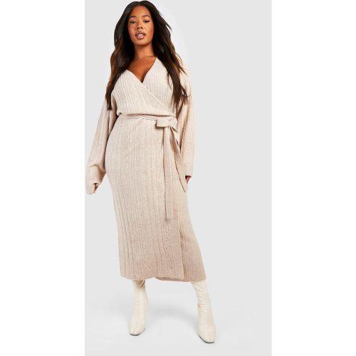 Grande Taille - Robe Pull Côtelée - 44-46 - boohoo - Modalova
