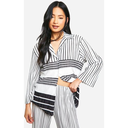 Petite" - Chemise Oversize Plissée À Rayures - 36 - boohoo - Modalova