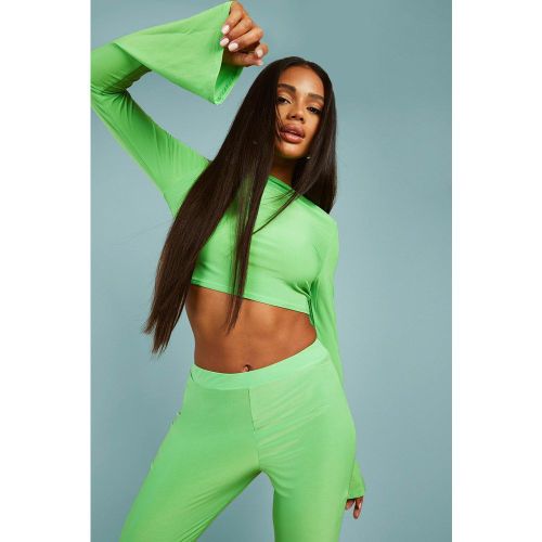 Crop Top Soyeux À Manches Évasées - 42 - boohoo - Modalova