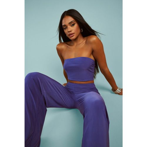 Crop Top Bandeau Soyeux - 36 - boohoo - Modalova