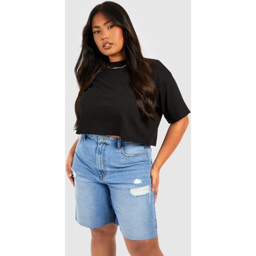 Grande Taille - Short Bermuda Déchiré En Jean - 52 - boohoo - Modalova