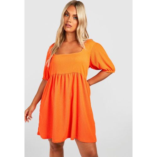 Grande Taille - Robe Froncée À Manches Bouffantes Et Volants - 50 - boohoo - Modalova